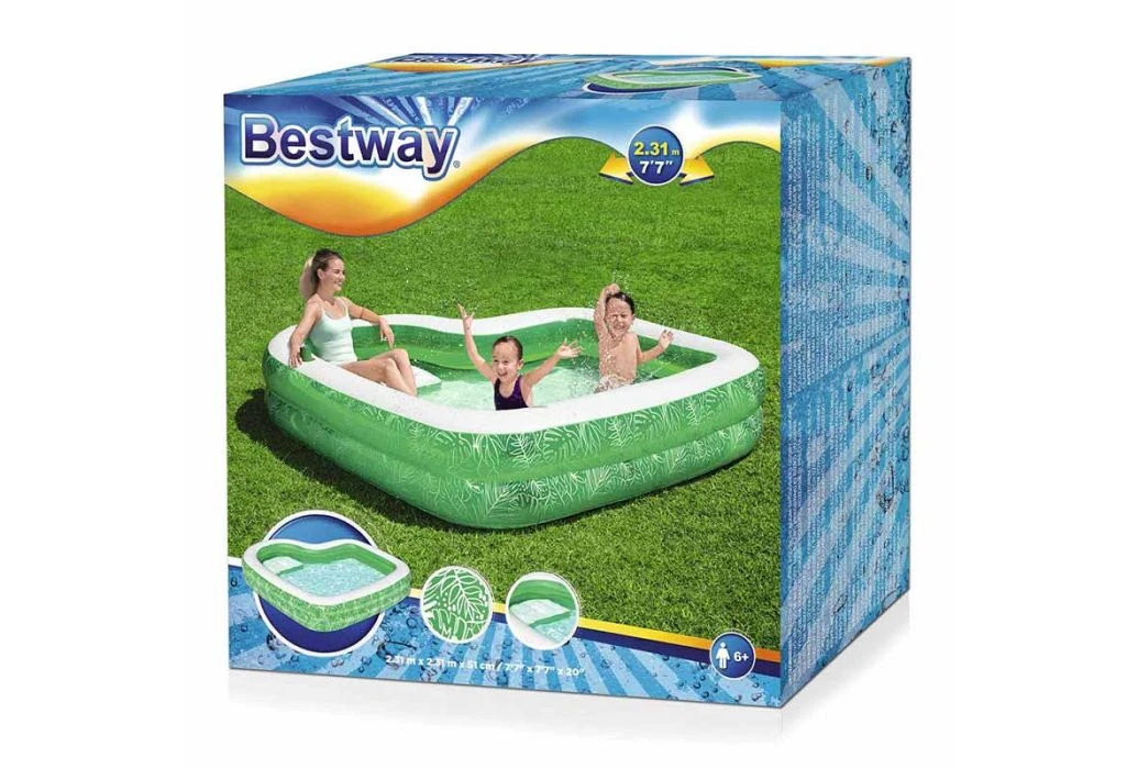 Bestway Opblaasbaar Zwembad Tropical | 231 X 231 X 51 Cm 5 Bestway Opblaasbaar Zwembad Tropical | 231 X 231 X 51 Cm - Afbeelding 3
