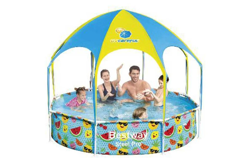 Bestway Steel Pro Zwembad Met Zonnescherm | Ø 244 X 51 Cm 3 Bestway Steel Pro Zwembad Met Zonnescherm | Ø 244 X 51 Cm