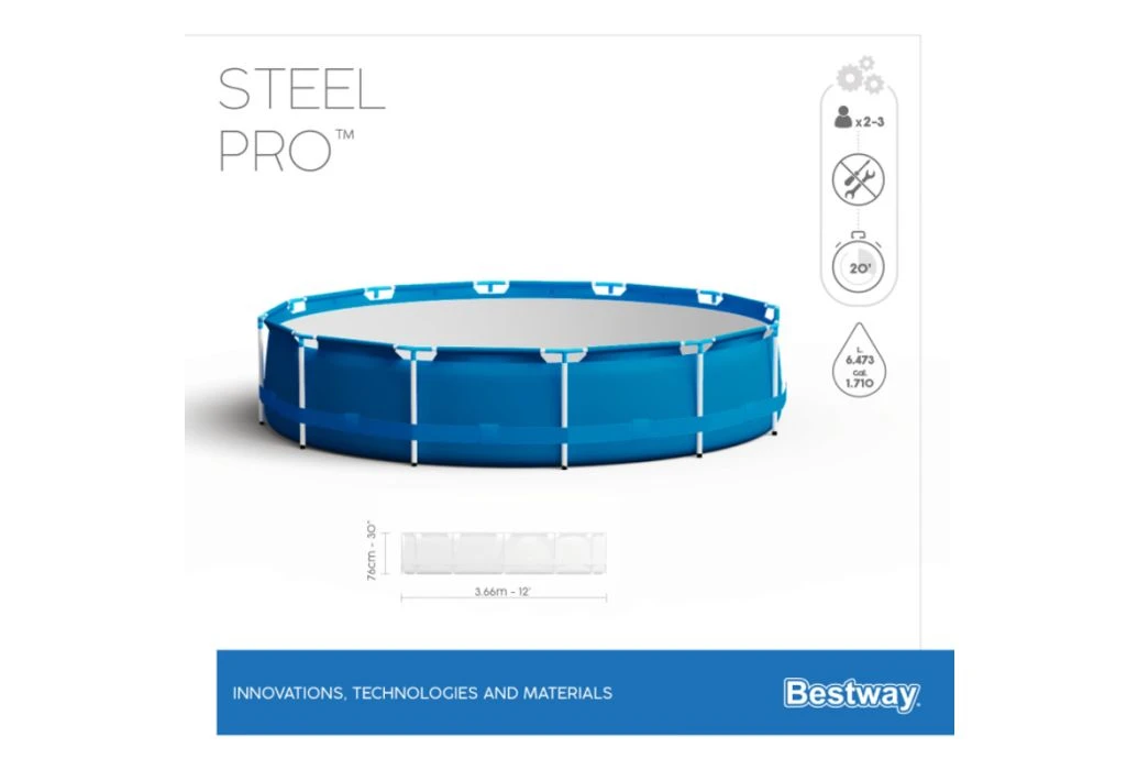 Bestway Steel Pro Zwembad | Ø 366 X 76 Cm 5 Bestway Steel Pro Zwembad | Ø 366 X 76 Cm - Afbeelding 3