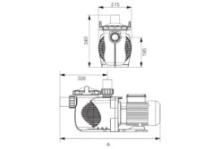 Emaux Super-Power Pomp | 1,5 KW -Bestway Winkel emaux sph technische tekening 1